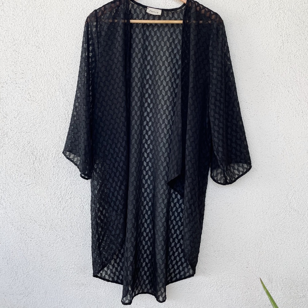 Black kimono coverup robe